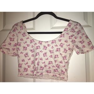 Forever 21 White Floral Lace Crop Top
